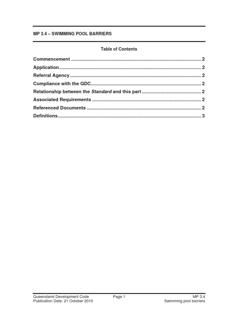 MP 3 4 Swimming Pool Barriers PDF Regulatory Compliance Building Code