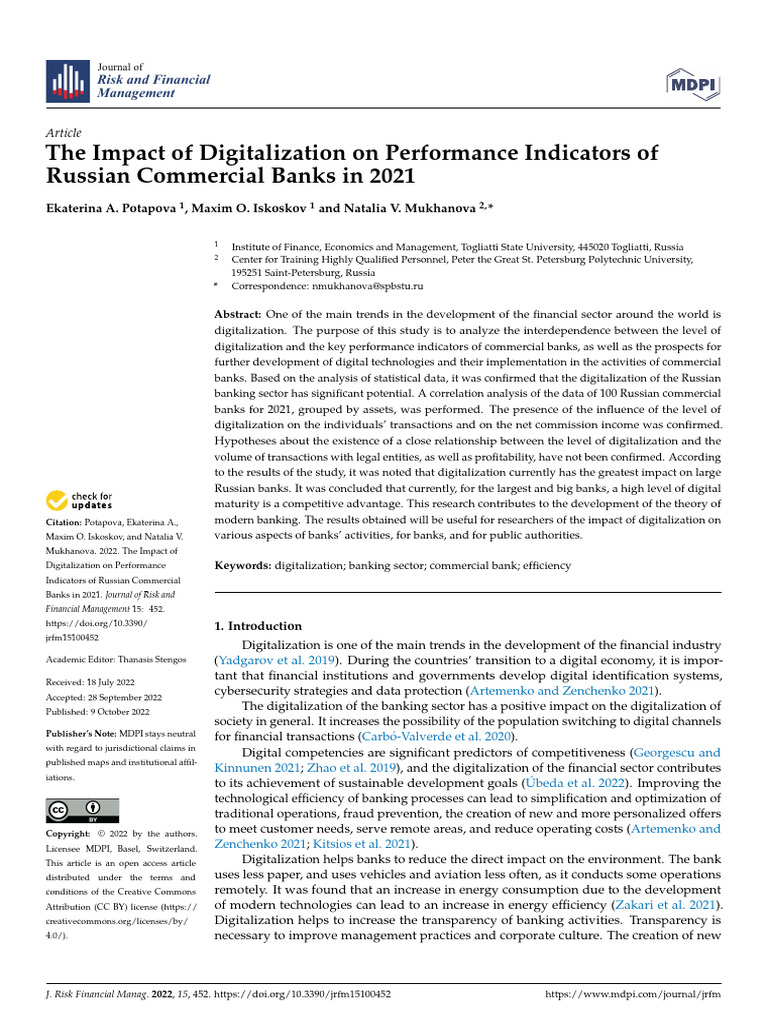 The Impact of Digitalization o | PDF | Banks | Economic Growth