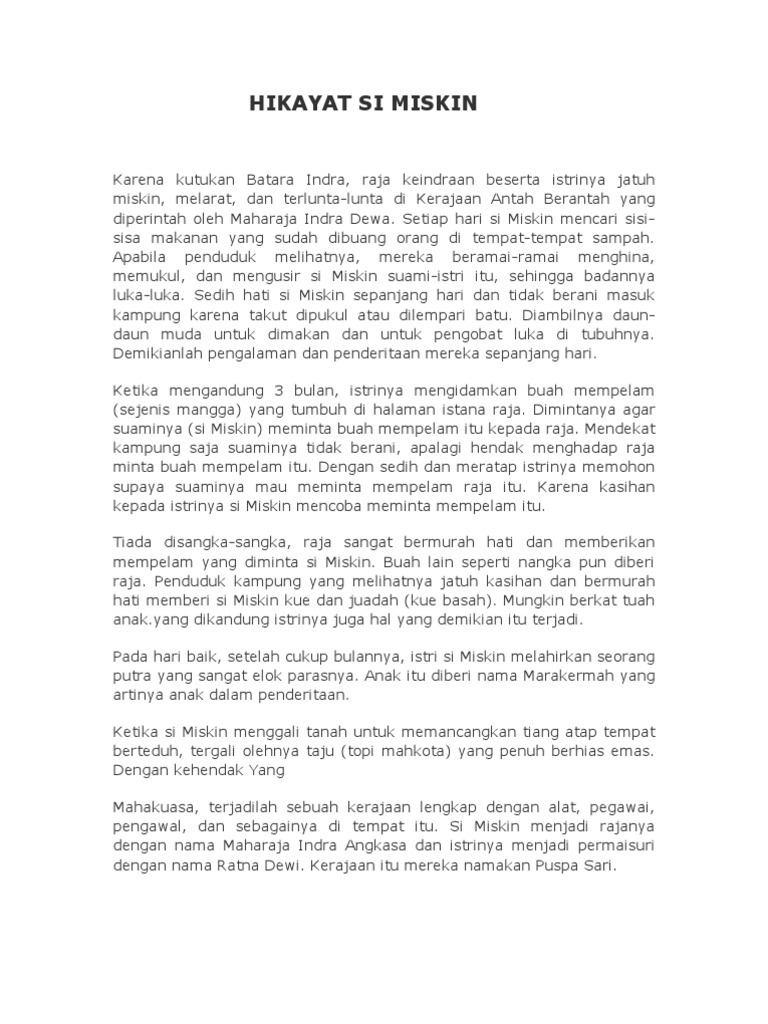 HIKAYAT SI MISKIN