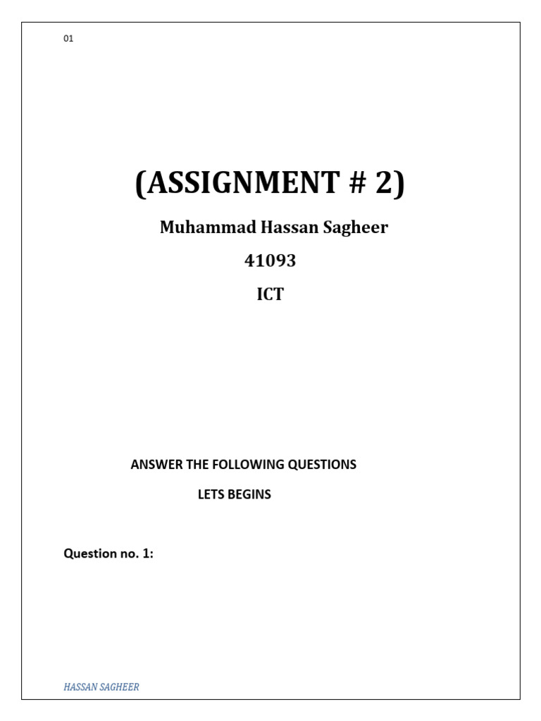 Assignment 2 Ict | PDF