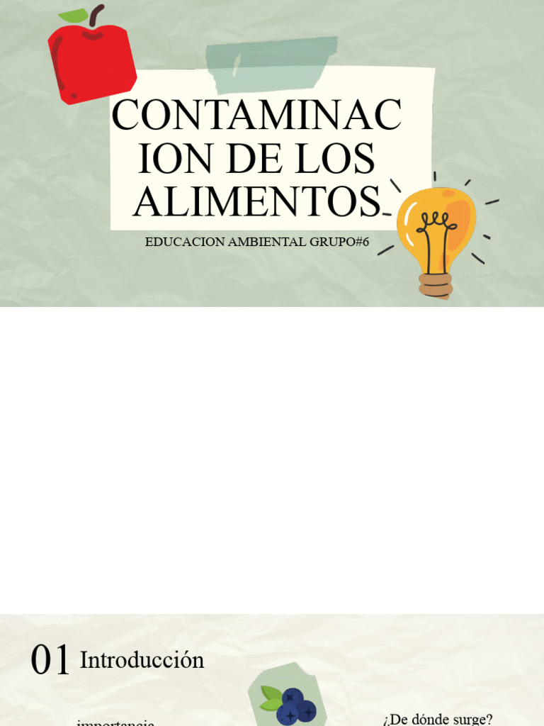 Contaminacion de Los Alimentos | PDF | Alimentos | Contaminación