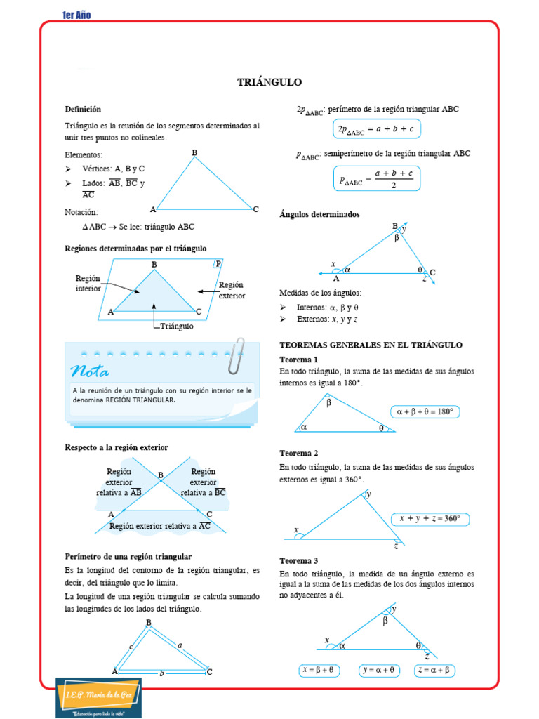 Geometría1º Año Act 5 Pdf Triángulo Matemática Elemental