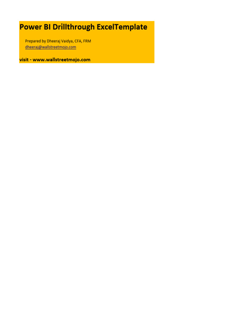 Power BI Drillthrough Template Excel | PDF | Sports & Recreation