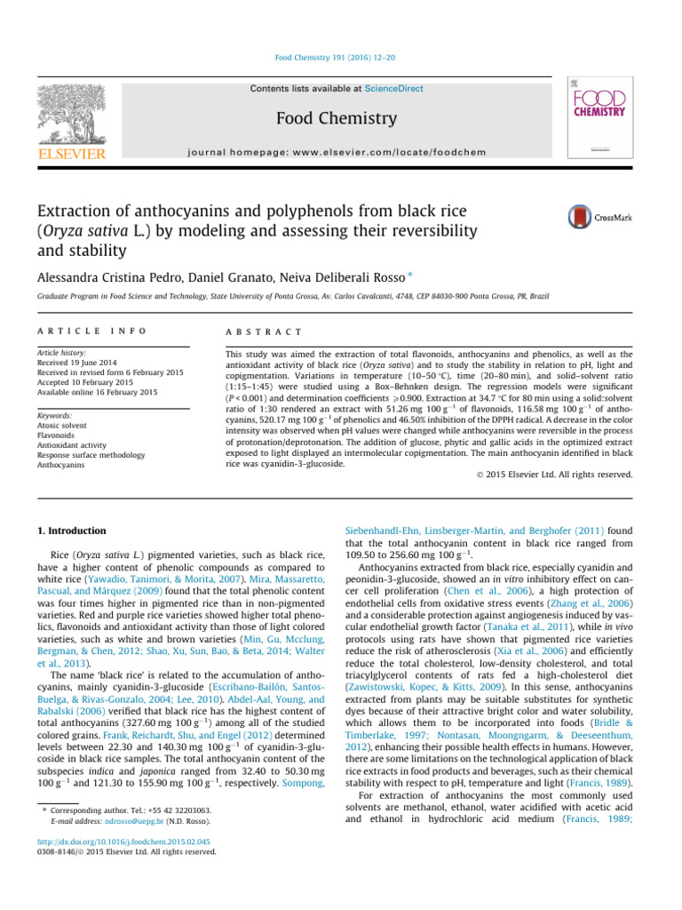 Black Rice Anthocyanin Extraction Study | PDF | Analysis Of Variance ...