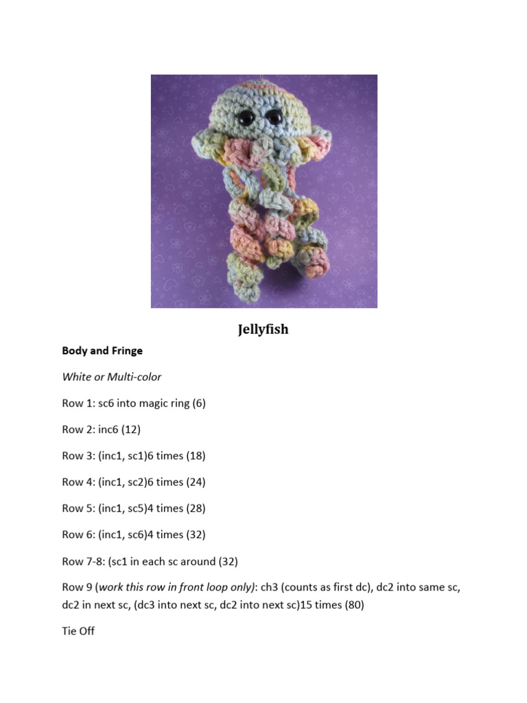 Free Jellyfish Crochet Pattern PDF | PDF