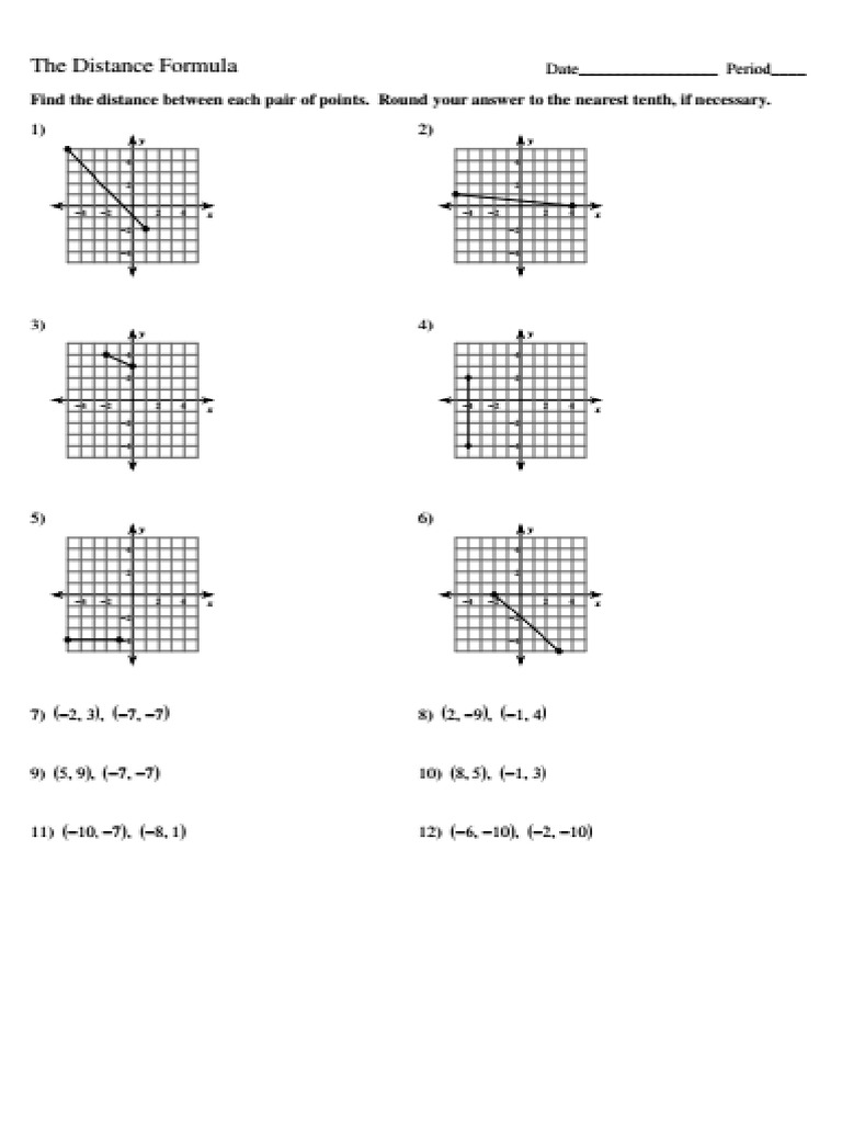 Distance Formula (Group Activity) | PDF