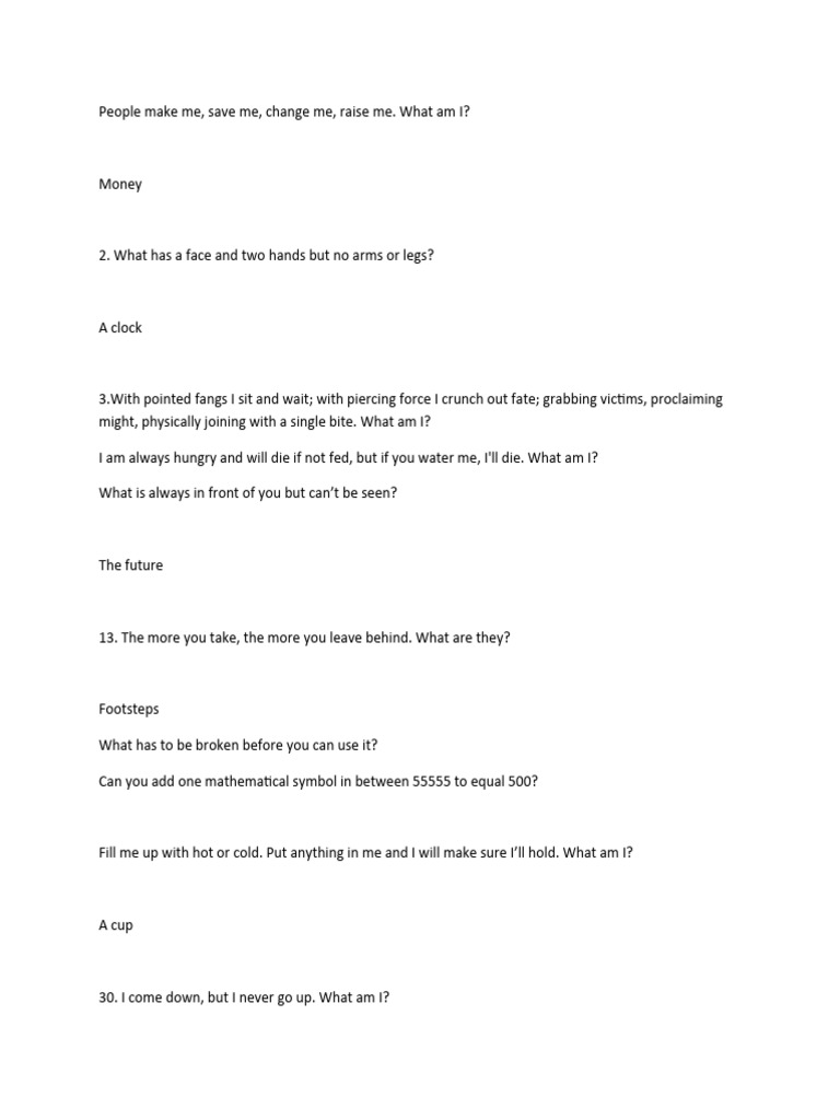 Riddles | PDF | Social Science