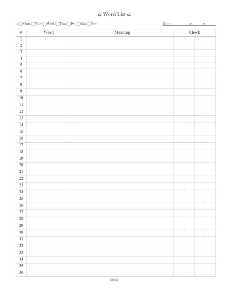  word list pdf