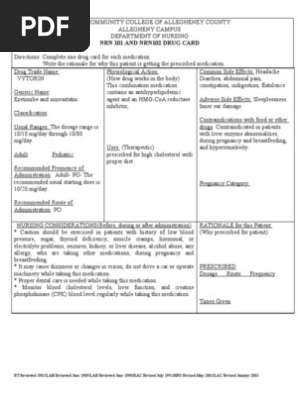 Rathna Drug Card Vytorin