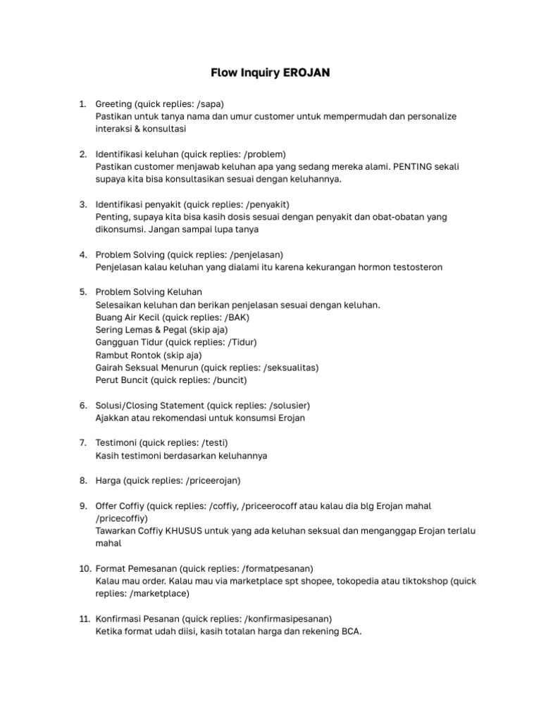 Customer Service Guide EROJAN | PDF