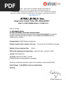 Sample Job Offer Letter