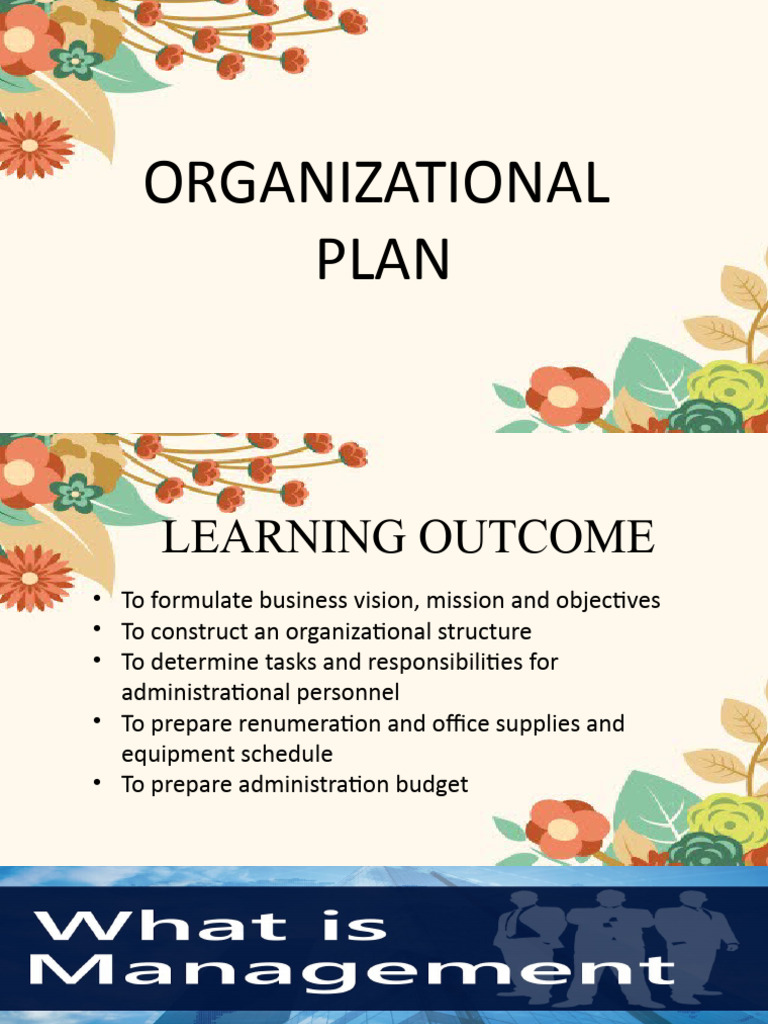 Organizational Plan and Structure Guide | PDF | Goal | Goal Setting