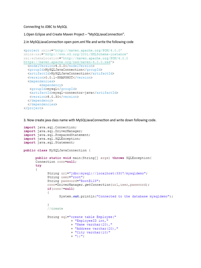 Jdbc connection pdf information technology management sql