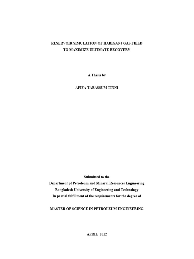 Full Thesis Pdf Petroleum Reservoir Differential Equations