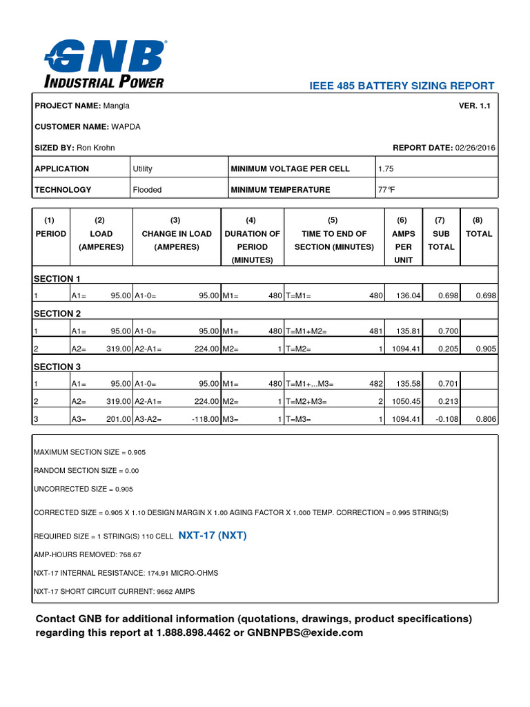 Gnb calculator ieee 485 sizing report pdf