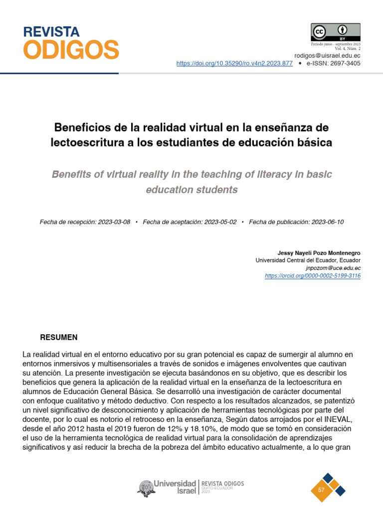 Beneficios de La Realidad Virtual en La Ensenanza | PDF | Enseñando ...
