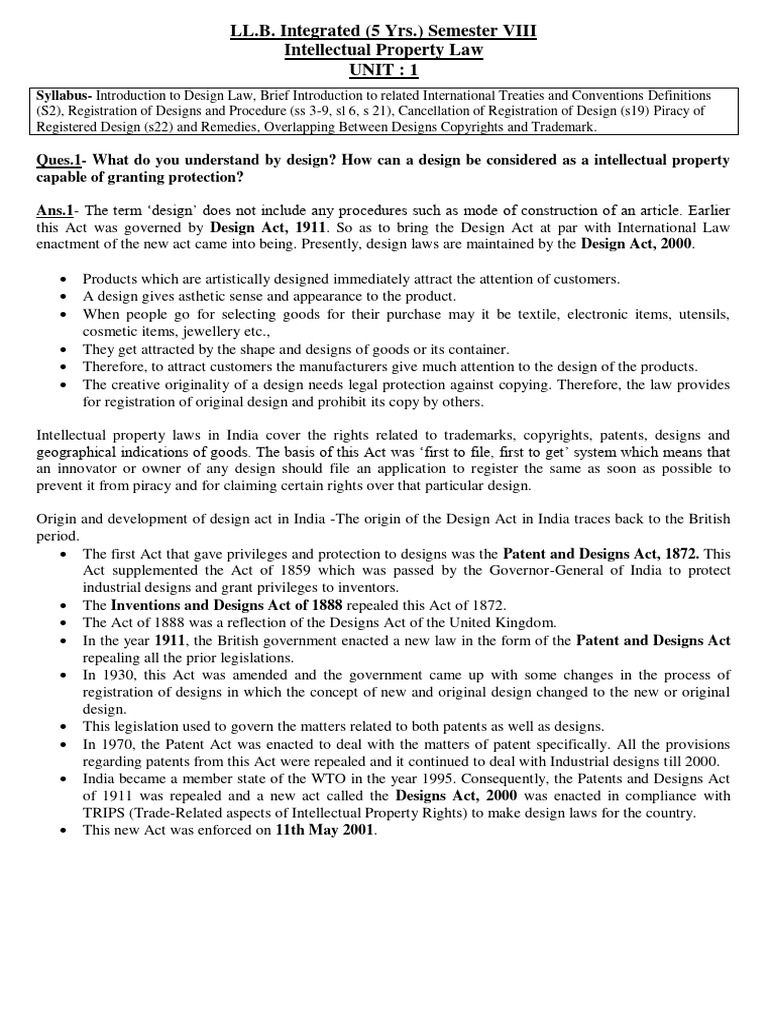 Ipr Notes Merged Pdf Trademark Legal Remedy