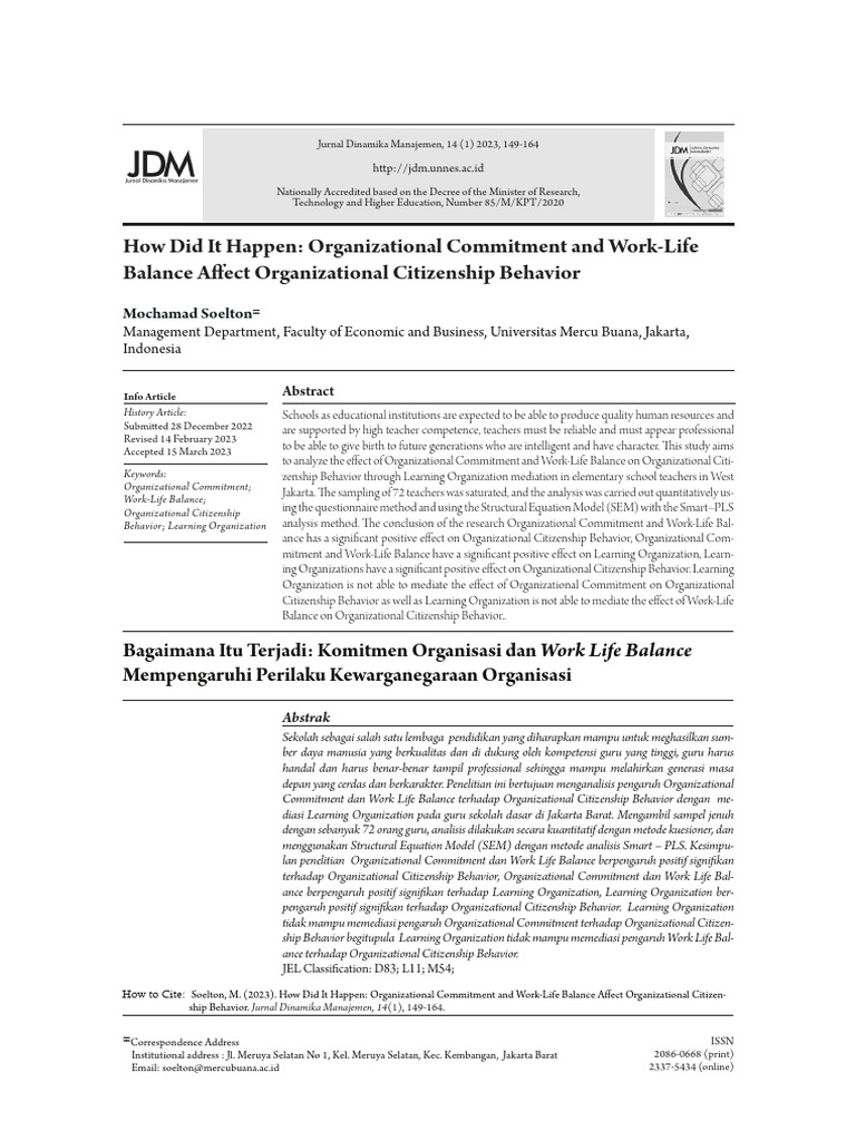 Impact of Commitment on Citizenship Behavior | PDF | P Value ...