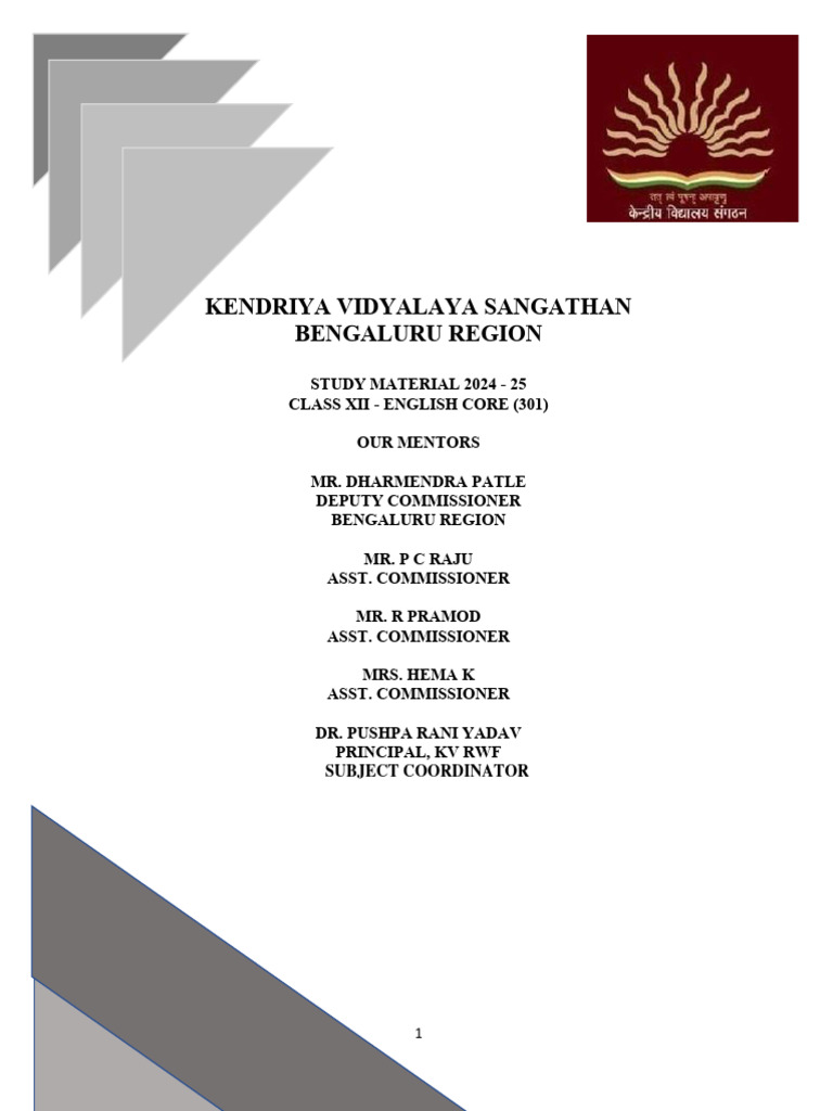 Xii English Core Study Material Revised Pdf Reading Comprehension