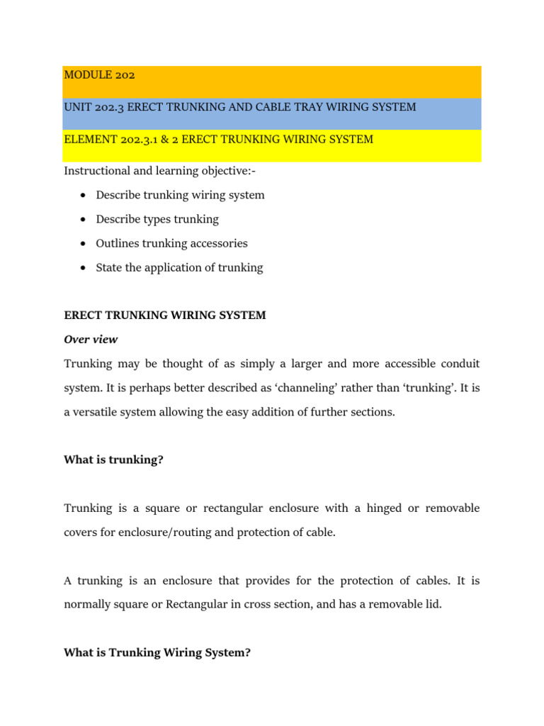 Trunking Wiring System Overview | PDF | Electrical Wiring | Corrosion