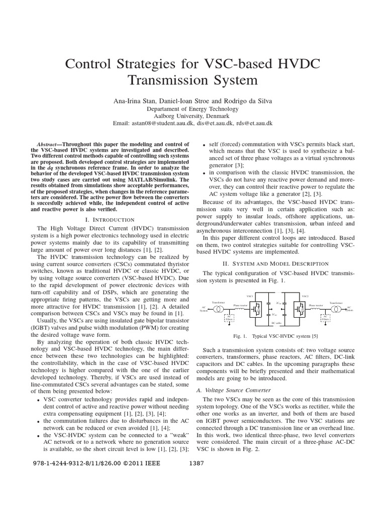 VSC-Based HVDC Control Strategies | PDF | High Voltage Direct Current ...
