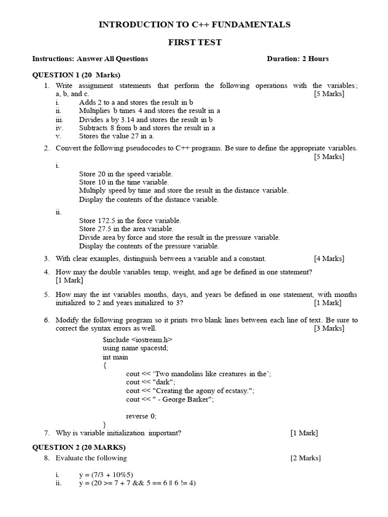 Programming tutorials first test pdf computer science software