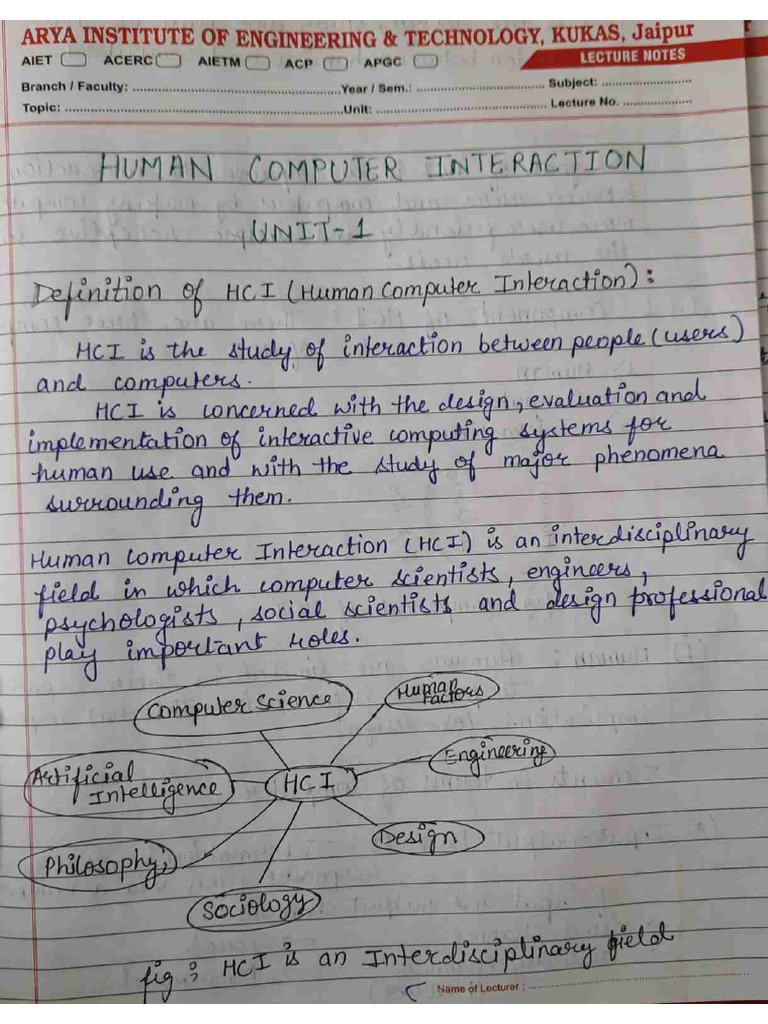 HCI Unit 1 | PDF