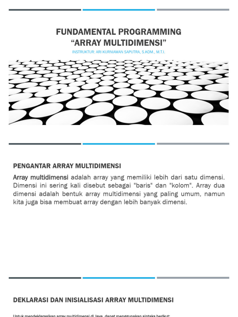 Pengantar Array Multidimensi di Java | PDF