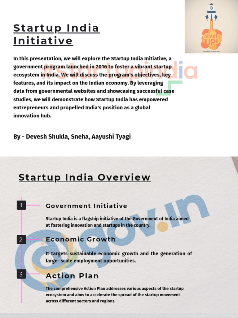 Overview of Startup India Initiative | PDF | Startup Company | Small ...