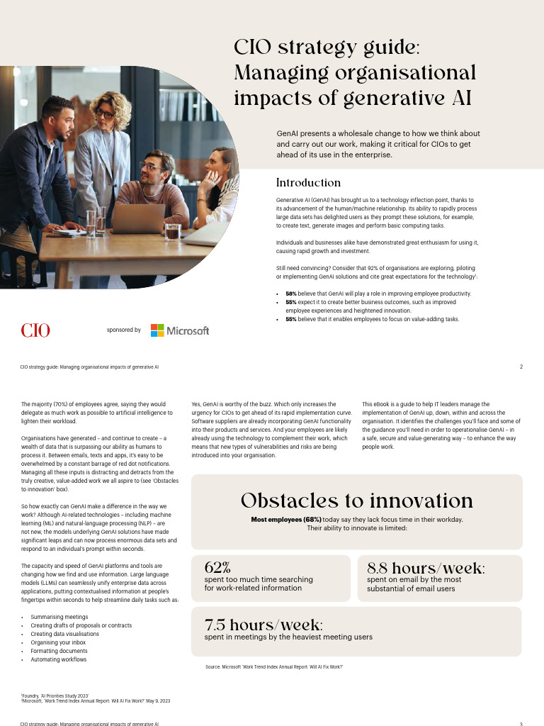CIO Strategy Guide Managing Organisational Impacts of Generative AI ...