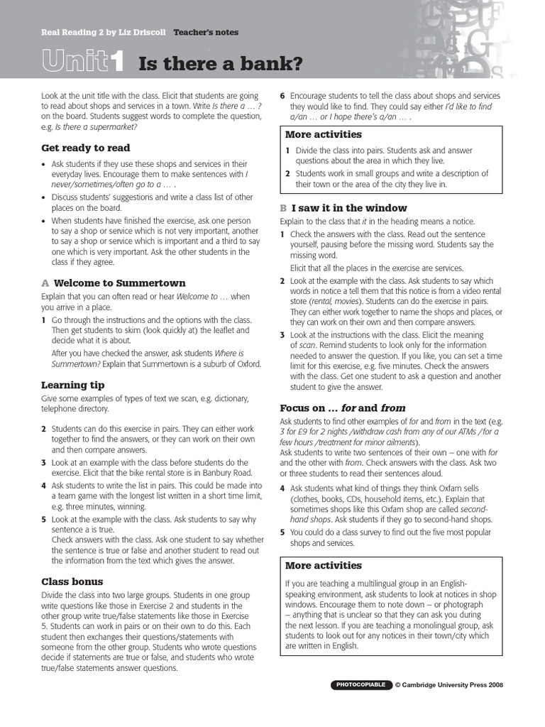 Shops and Services Lesson Plan | PDF | Verb | Adjective