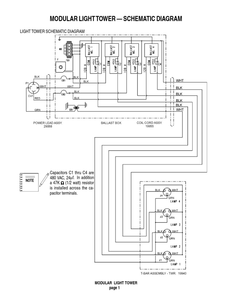 Modular Light Tower Wiring Diagrams | PDF