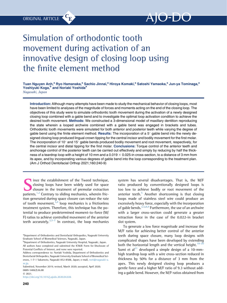 closing loop gable bend canine retraction Download Free PDF