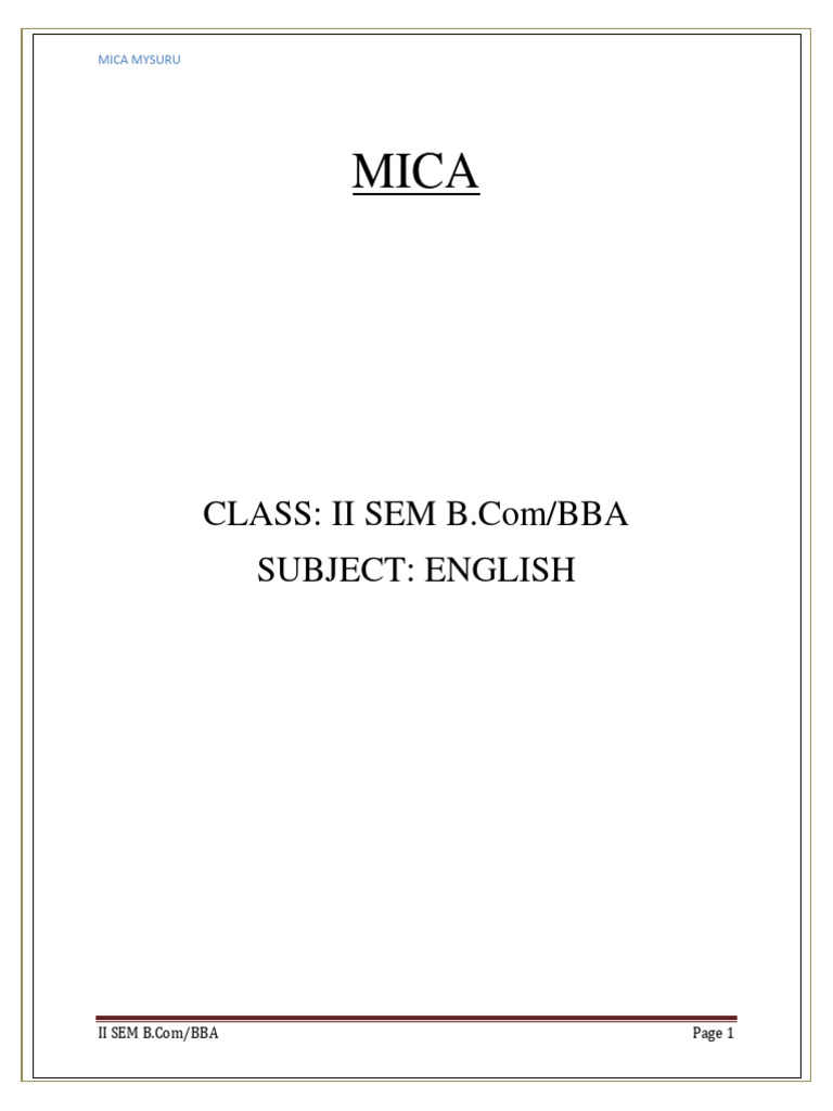 English Syllabus II Sem B.Com/BBA | PDF | Percy Bysshe Shelley