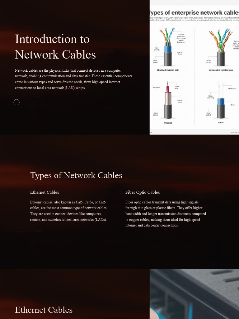 Introduction To Network Cables | PDF | Coaxial Cable | Computer Network