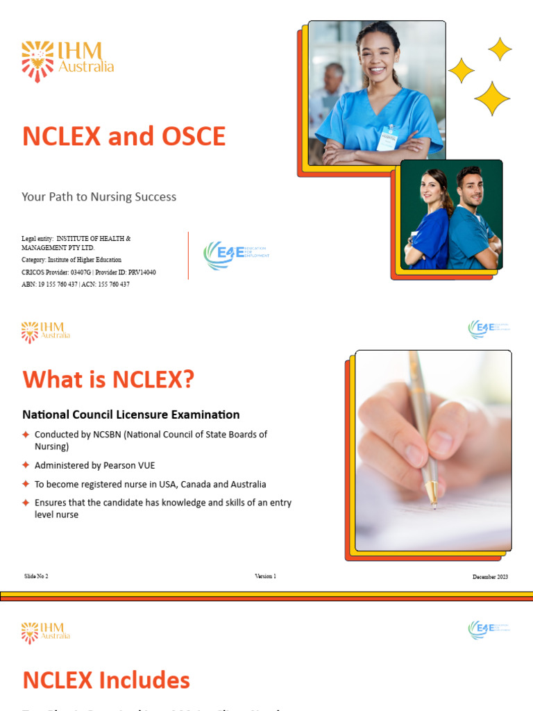 NCLEX and OSCE Overview for Nurses | PDF | National Council Licensure ...