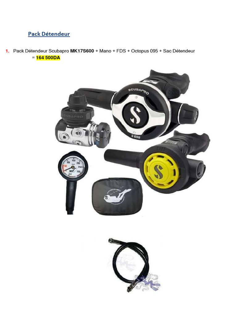 techni plongee pack detendeur mk25 g260 + r095 scubapro