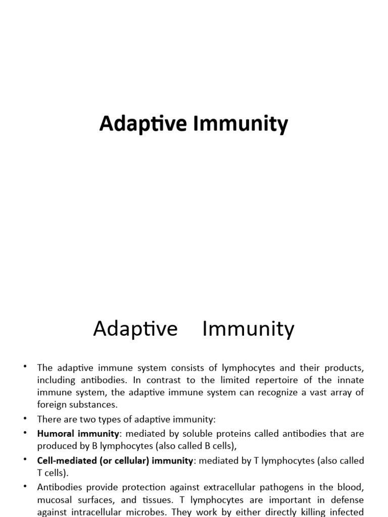 Adaptive Immunity | PDF | T Cell | Lymphocyte
