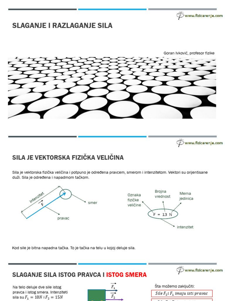Slaganje I Razlaganje Sila | PDF
