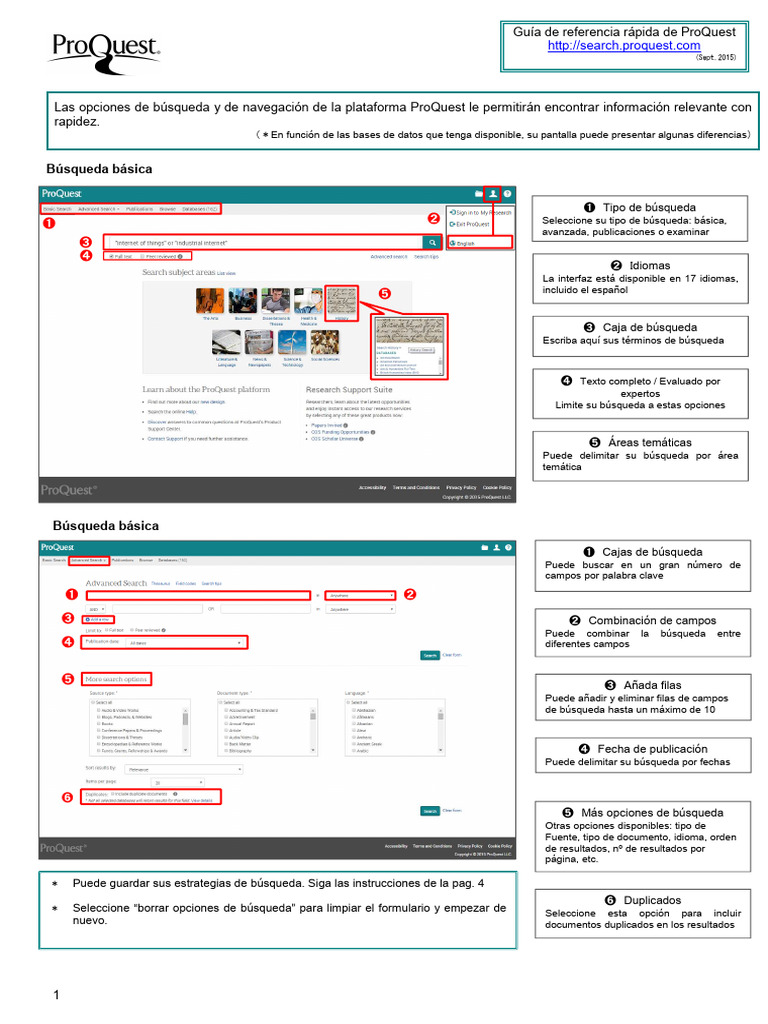 Guía Rápida de Búsqueda en ProQuest | PDF | Bases de datos | Informática