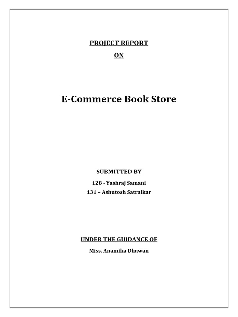 E-Commerce Bookstore Project Report | PDF | Online Shopping | E Commerce