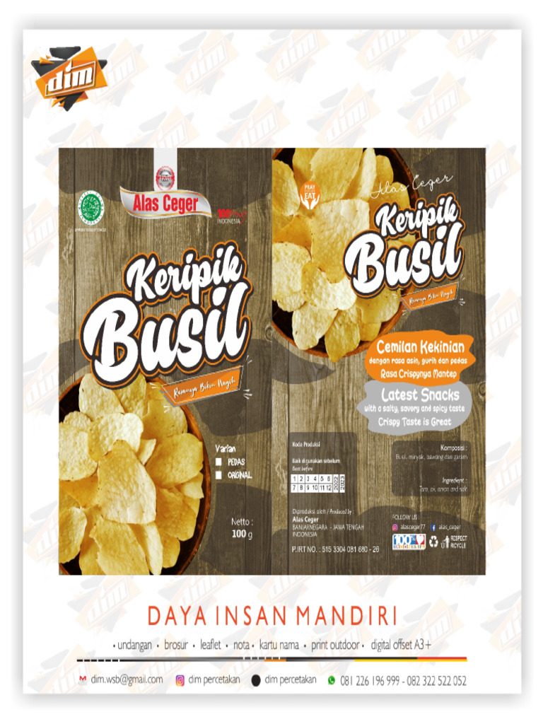 Alas Cegar Keripik Busil | PDF