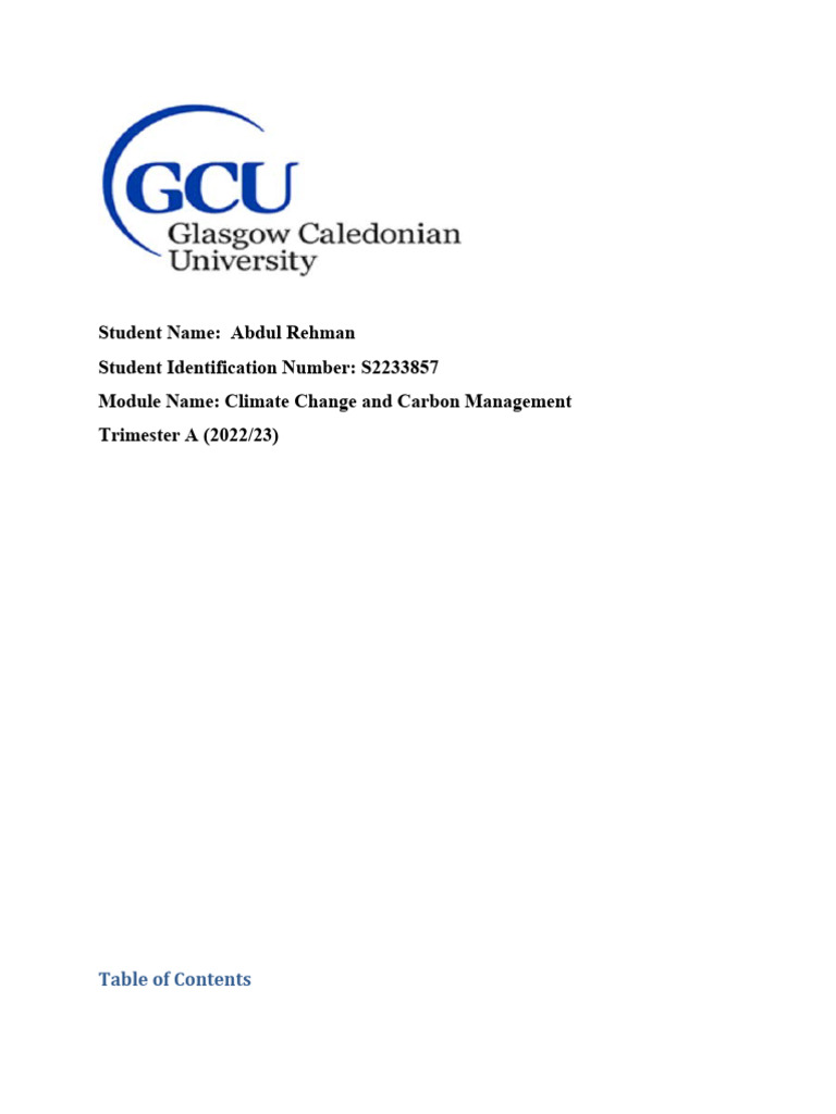 Assignment CCCM | PDF | Climate Change | Sustainability