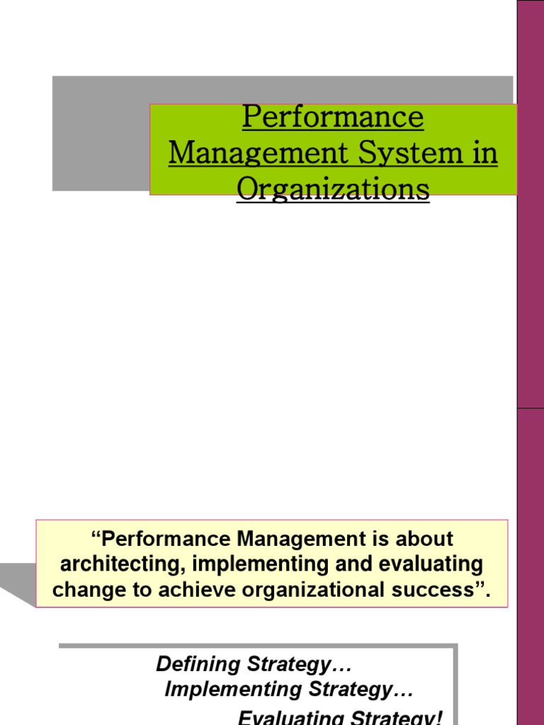 Performance Management System in Organizations | PDF | Performance ...