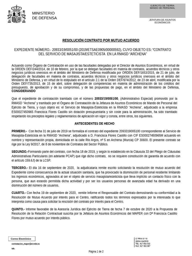 Doc20201013125130resolucion Contrato Mutuo Acuerdo 2093319005100 | PDF ...
