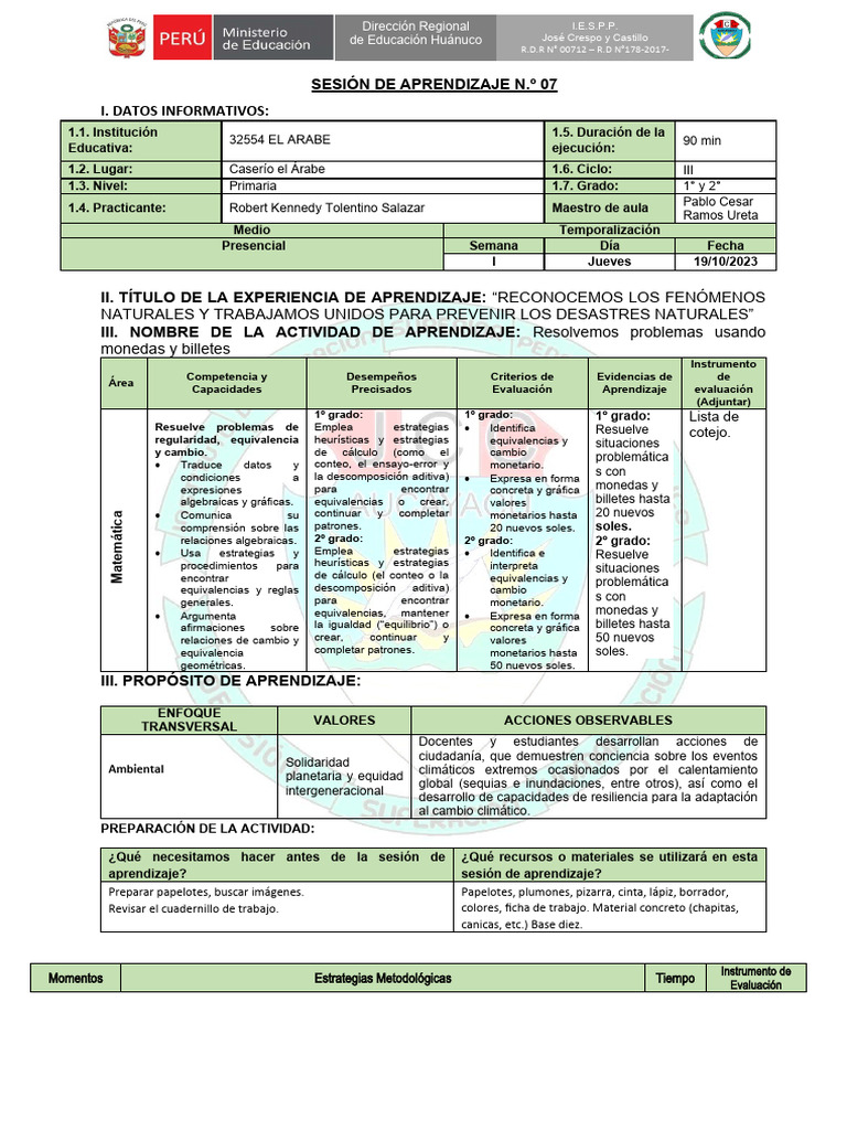 Jueves Semana 1 Pdf Evaluación Aprendizaje