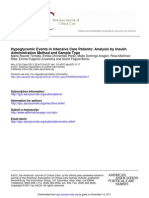 Administration Method and Sample Type Hypoglycemic Events in Intensive Care Patients: Analysis by Insulin