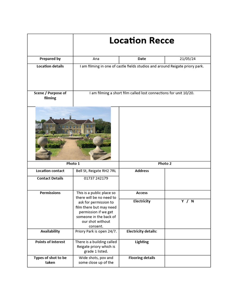 Location Recce | PDF