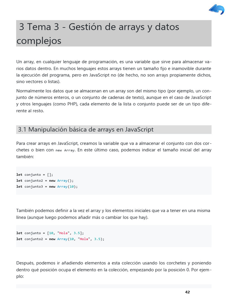 t3 Arrays | PDF | Lenguaje de programación | Ingeniería de software
