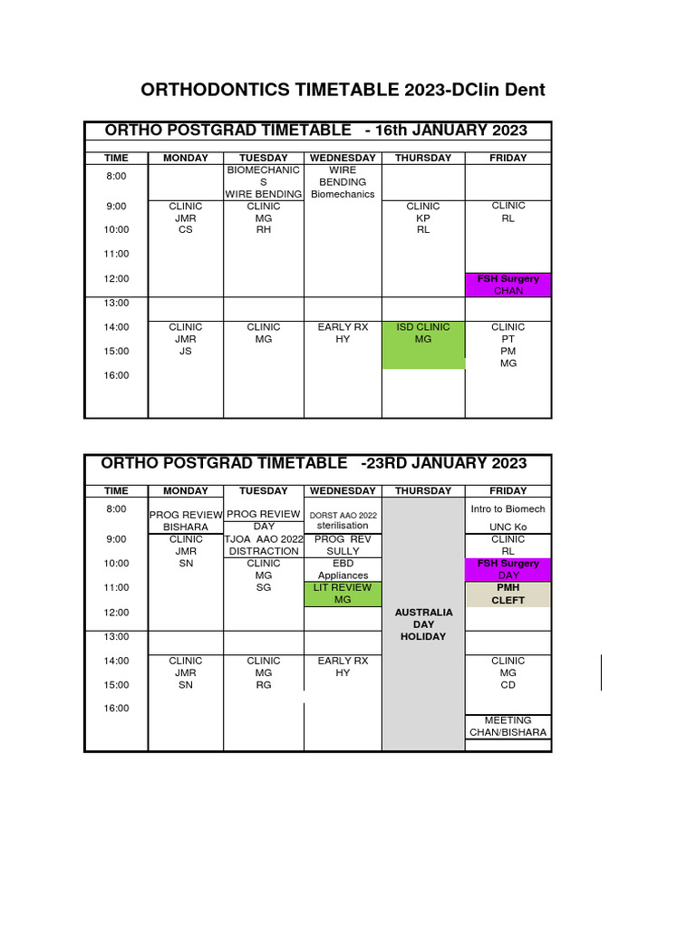 2023 Timetable | PDF